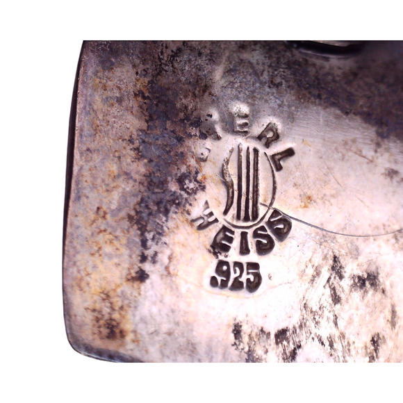 Vintage Sterling Silver Modern Clip-On Earrings - Signed Sterl Weiss - Picture 4 of 4